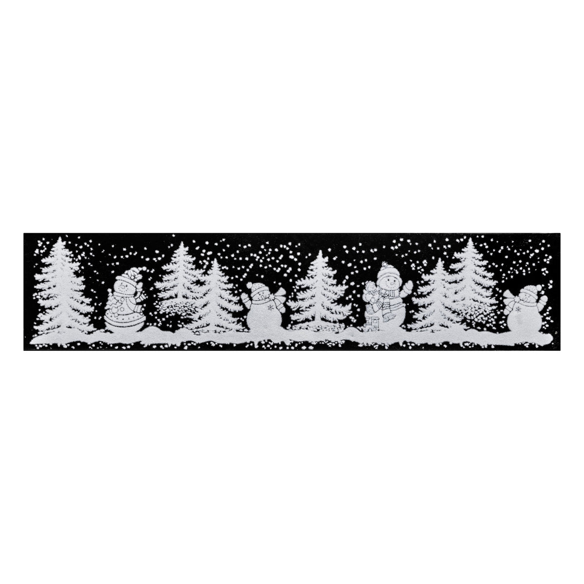 Julebanner stickers hvit 3 design 58 cm, banner med vinterskog