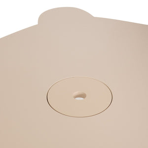 Barnebord bamse Douceur beige, bordplaten formet som bamsehode sett ovenfra