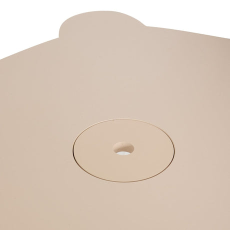 Barnebord bamse Douceur beige, bordplaten formet som bamsehode sett ovenfra