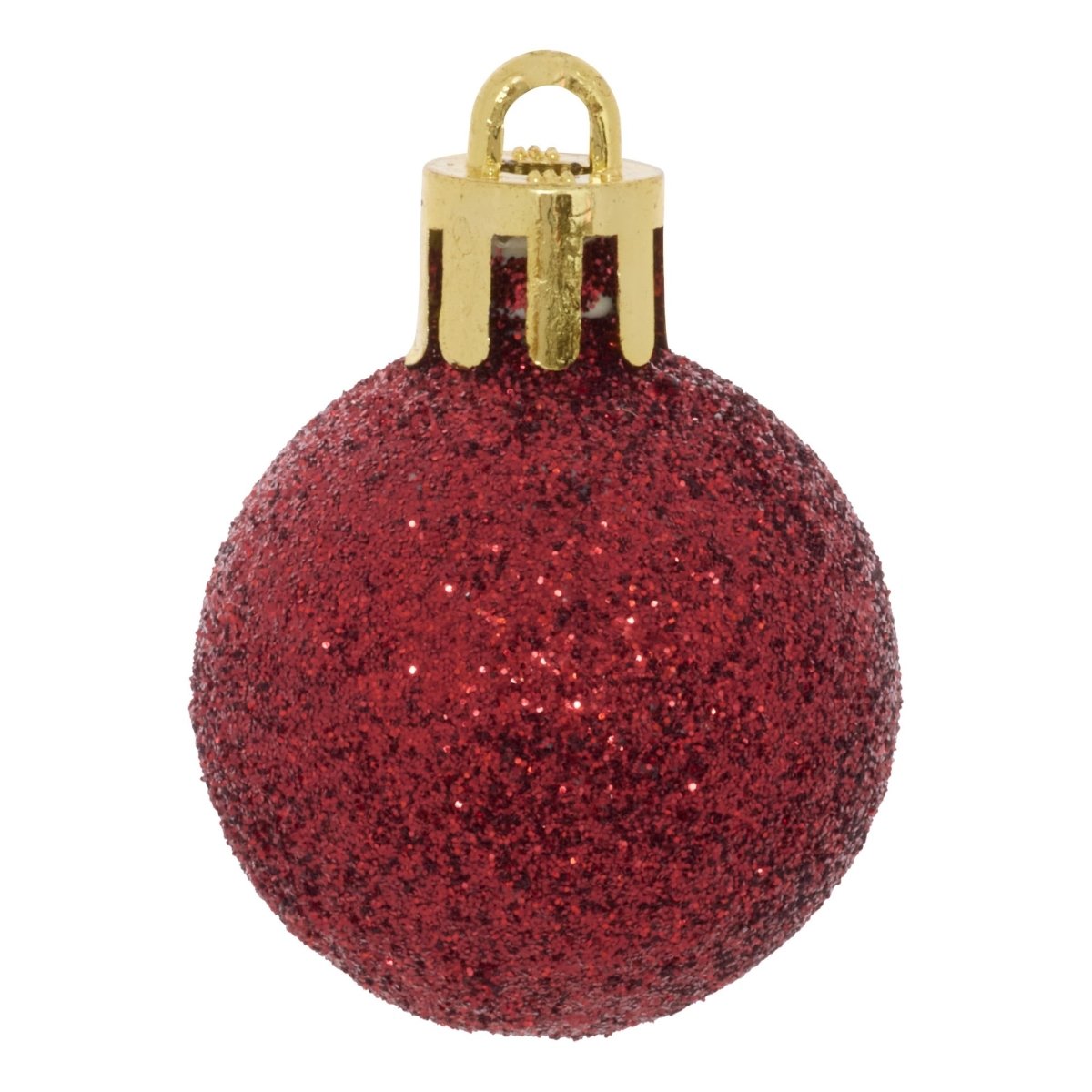 35-pk julekuler granatrød 2,9 cm, glitterkule