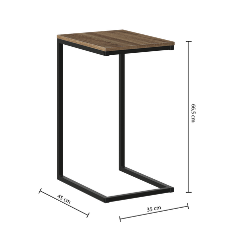 Sidebord Aliaj sort og beige, mål på sidebordet
