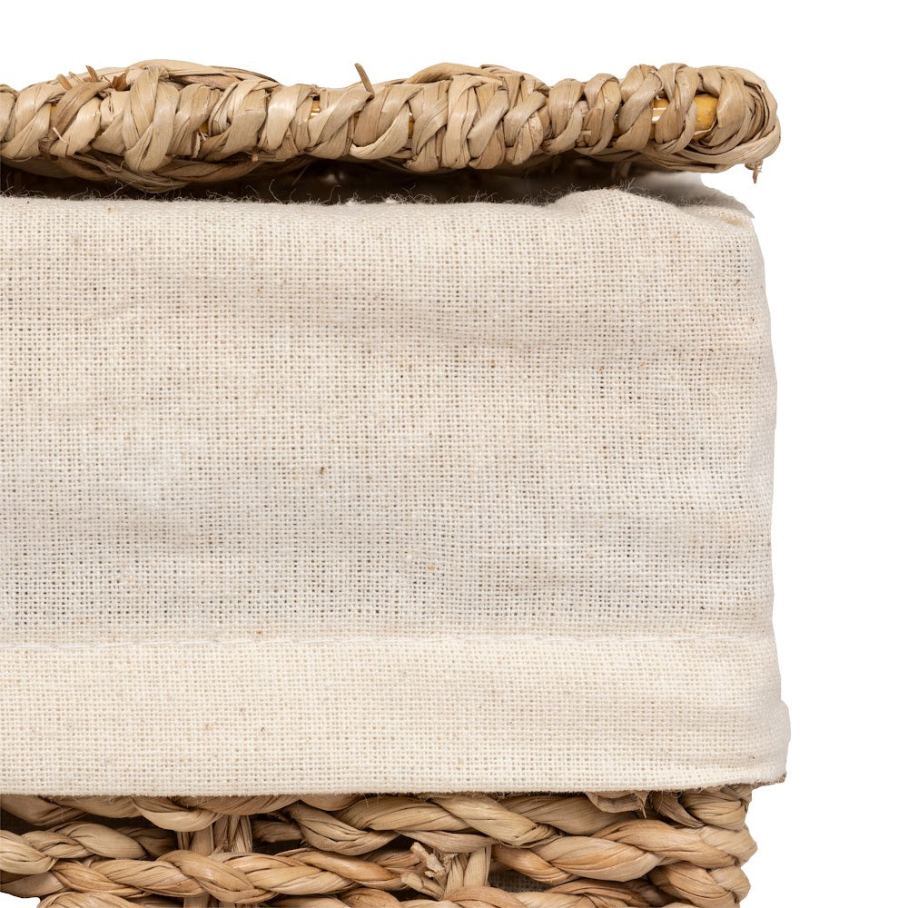 Nærbilde av sivfletningen på vaskekurven