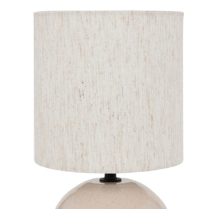 Bordlampe Gaia kule linfarget 28 cm, lampen med linfarget skjerm