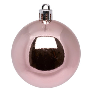 25-pk julekuler rosa 6 cm, rosa blank kule