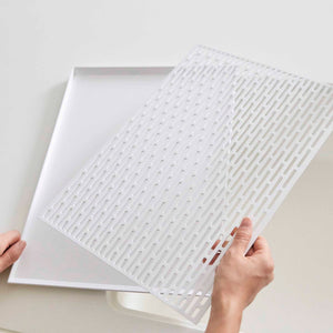 Flat avrenningsmatte i hvitt, 42,5 cm lang