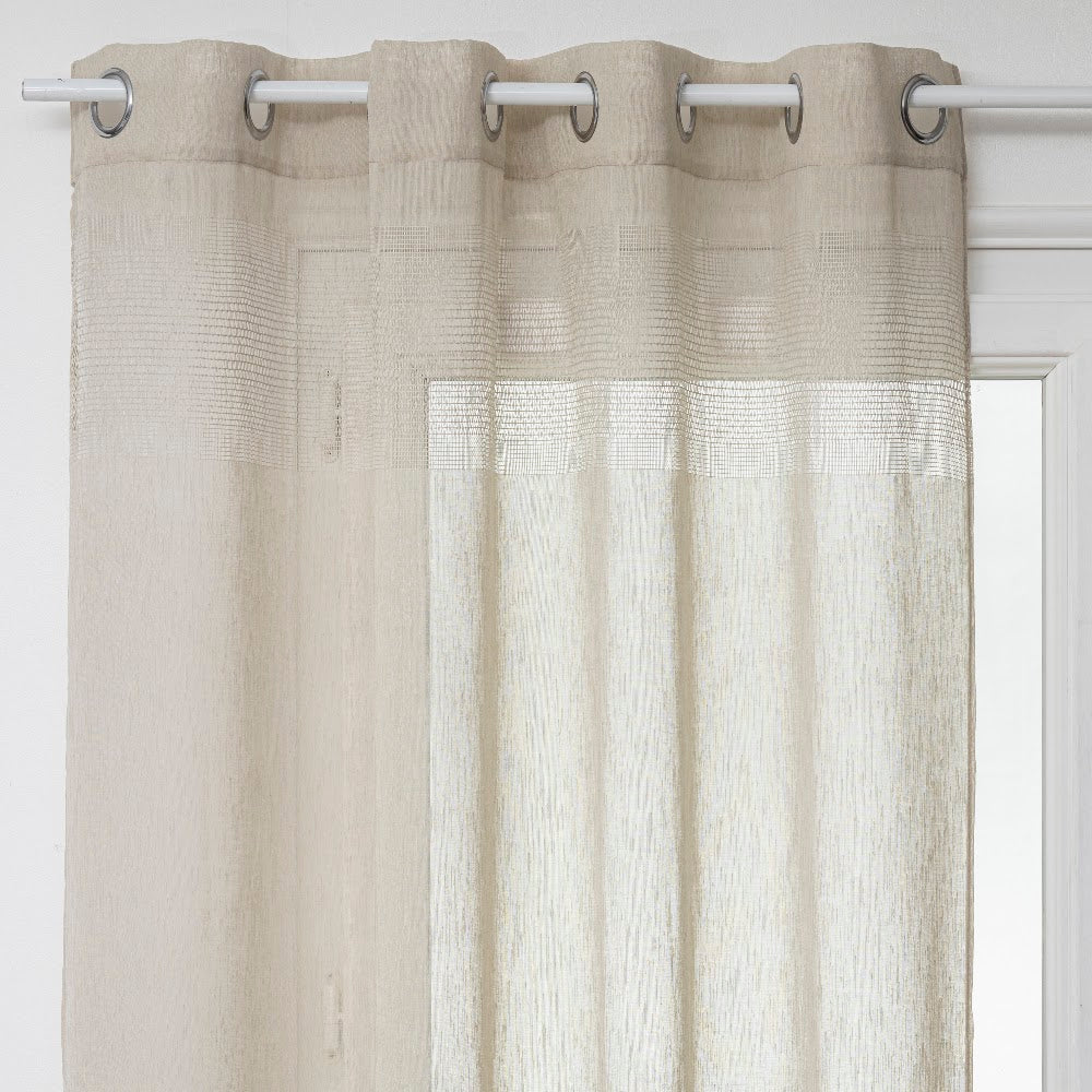 Sab transparent gardin i naturlig linfarge, 140 x 240 cm