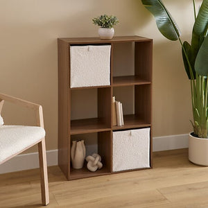 Mix'n Modul reol 6 rom valnøttfarget 100,5 cm - Lindas Dekor Reol