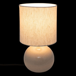 Bordlampe Gaia kule linfarget 28 cm, lampen tent i mørket