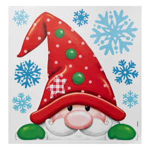 Julestickers figurer 2 design 31 x 38 cm, nisse med rød lue