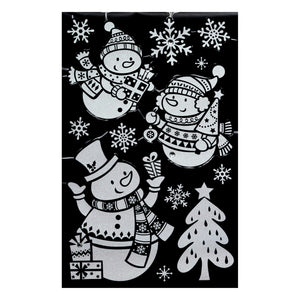 Julestickers med glitter og rhinsten 6 design 50 x 32 cm, snømenn