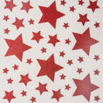 Vinduspynt stjerner med glitter rød 30 x 32 cm