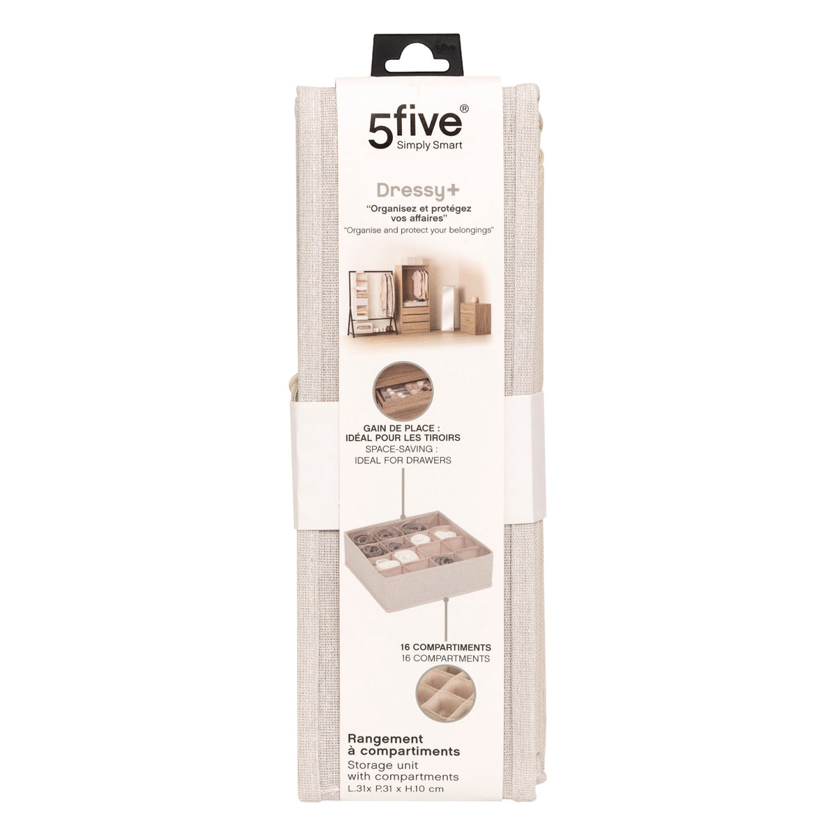 5five Simply Smart Dressy+ skuffeinnsats 16 rom beige i original emballasje