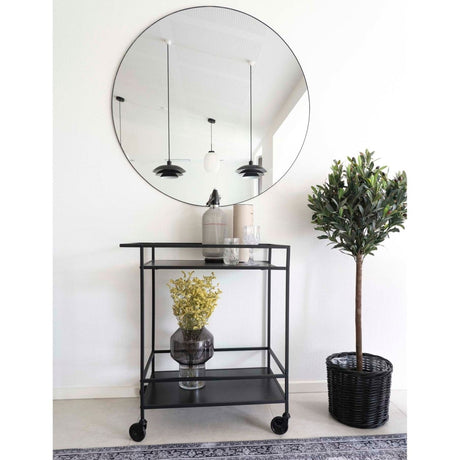 Vita barvogn 68 x 40 x 79 cm, sort metall - Lindas Dekor
