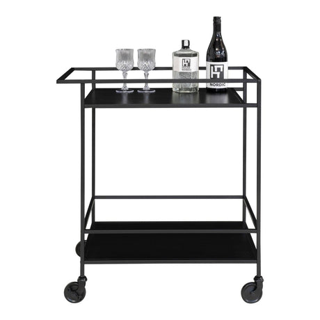 Vita barvogn 68 x 40 x 79 cm, sort metall - Lindas Dekor