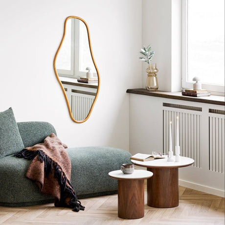 Noli sofabord keramikk hvit/mørk brun ø60 cm