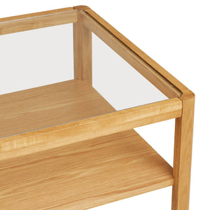 Lourmarin sofabord eik og herdet glass 110 x 60 x 45 cm