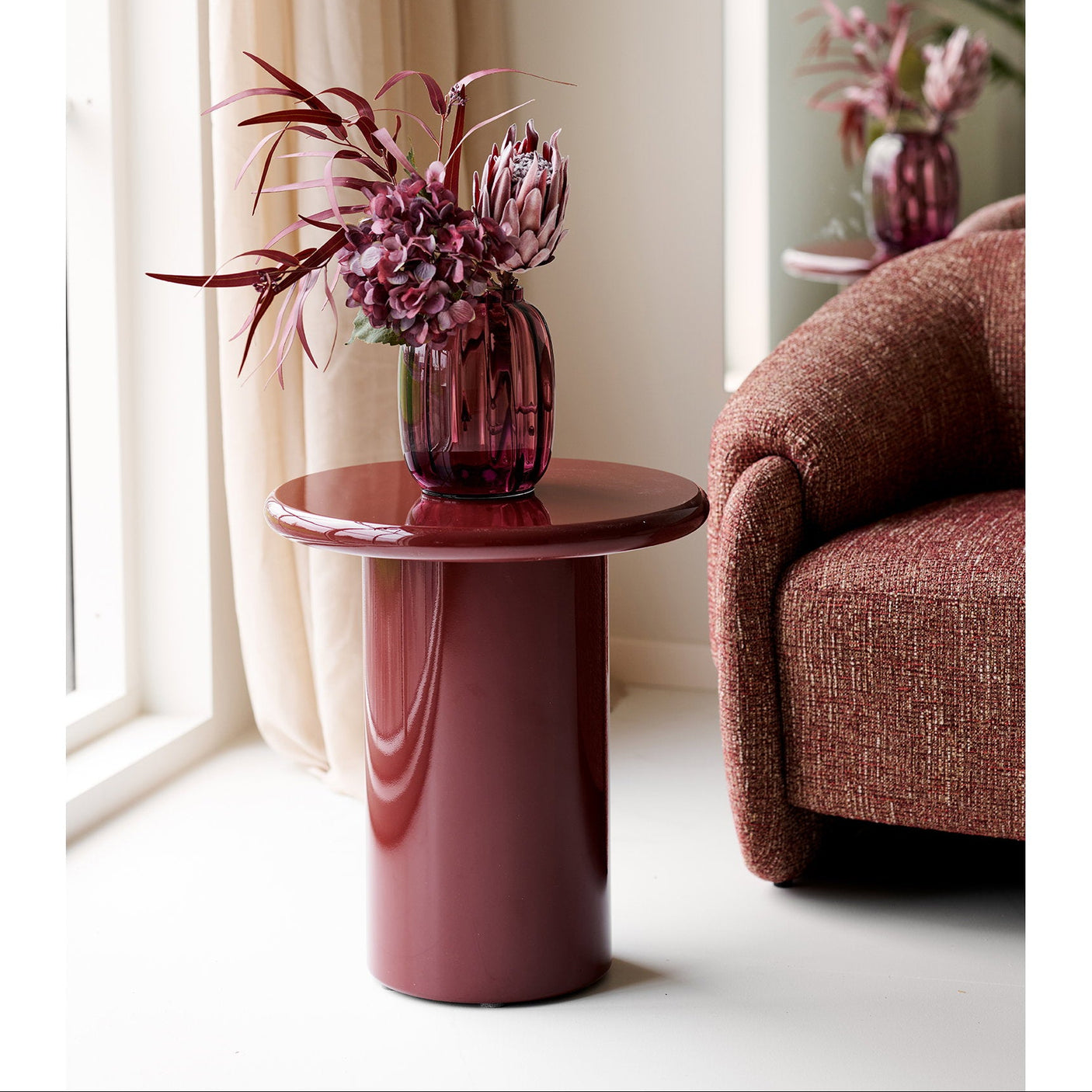 Otago sidebord bordeaux ø45 cm