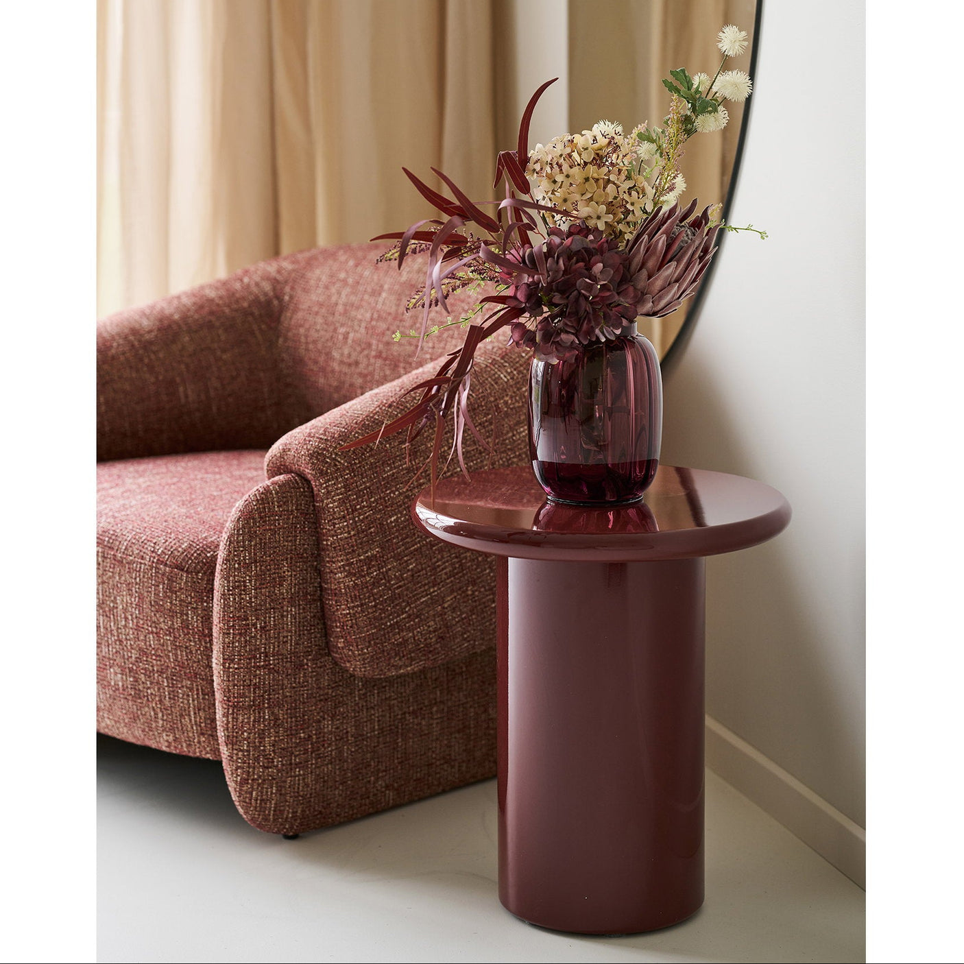 Otago sidebord bordeaux ø45 cm