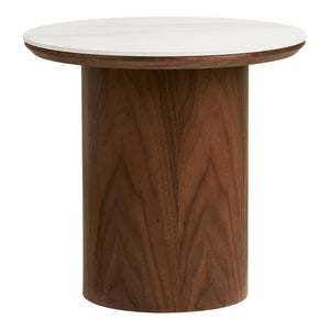 Noli sidebord keramikk hvit/mørk brun ø40 cm
