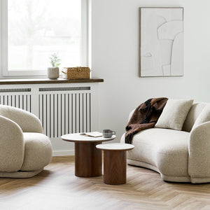 Noli sidebord keramikk hvit/mørk brun ø40 cm