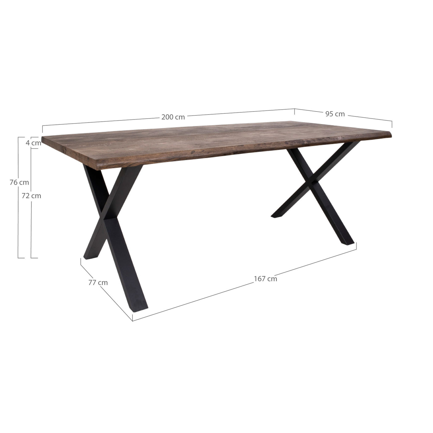 Toulon spisebord røkt eik 200 cm