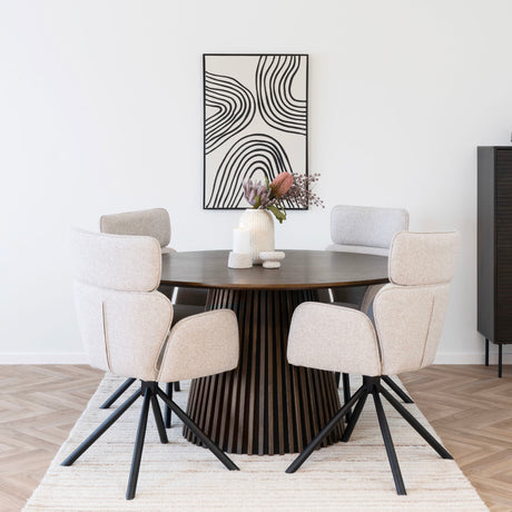 Osaka spisebord smoked oak veneer rund 140 cm