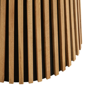 "Osaka spisebord 120 cm natur med lamellsokkel og varm trestruktur kvadratisk bilde"