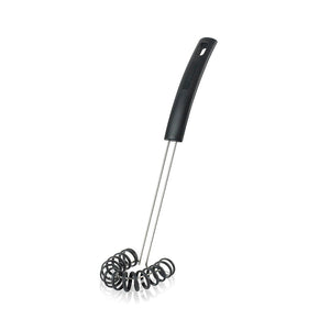 Spiralvisp funktion med svart spiralhuvud, metallskaft och handtag med hänghål