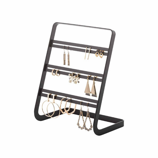 Øredobbstativ sort 3 nivåer stål 15 x 19,7 cm - Lindas Dekor
