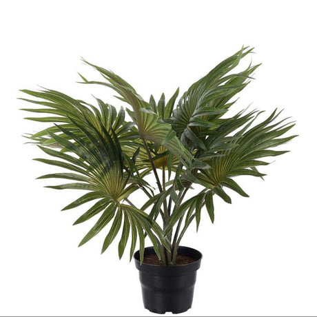 Naturtro kunstig palme i sort potte fra Lindas Dekor, perfekt som grønn dekor i hjemmet.