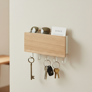 Magnetisk veggmontert nøkkelholder hvit