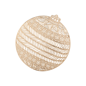 Bordbrikke julekule gull diameter 38 cm