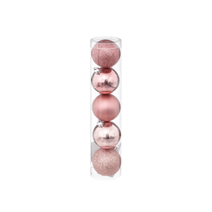 5-pk julekuler rosa 5 cm - Lindas Dekor Julekuler
