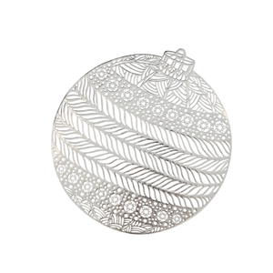 Bordbrikke julekule sølv diameter 38 cm