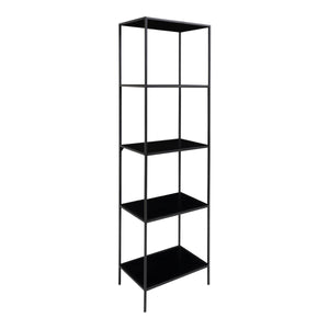 Vita bokhylle 5 hyller sort 51 x 36 x 170 cm - Lindas Dekor Bokhylle