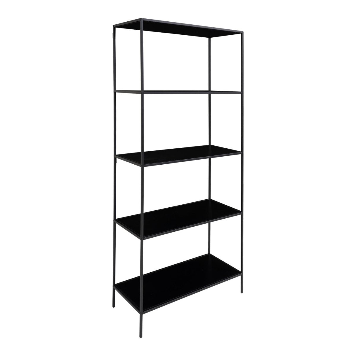 Vita bokhylle 5 hyller sort 80 x 36 x 170 cm - Lindas Dekor Bokhylle