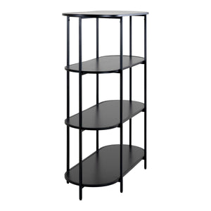 Vita oval bokhylle 4 hyller sort 85x36x111 cm - Lindas Dekor Bokhylle