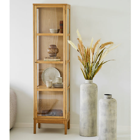 Zamora vitrineskab 1 glassdør eg natur 47x40x180 cm - billede 9