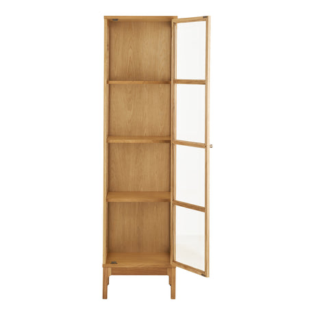 Zamora vitrinskab 1 glassdør eg naturlig 47x40x180 cm - billede 3