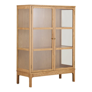 Zamora vitrineskab med 2 glassdøre, eg natur, 90x40x126 cm - billede 2