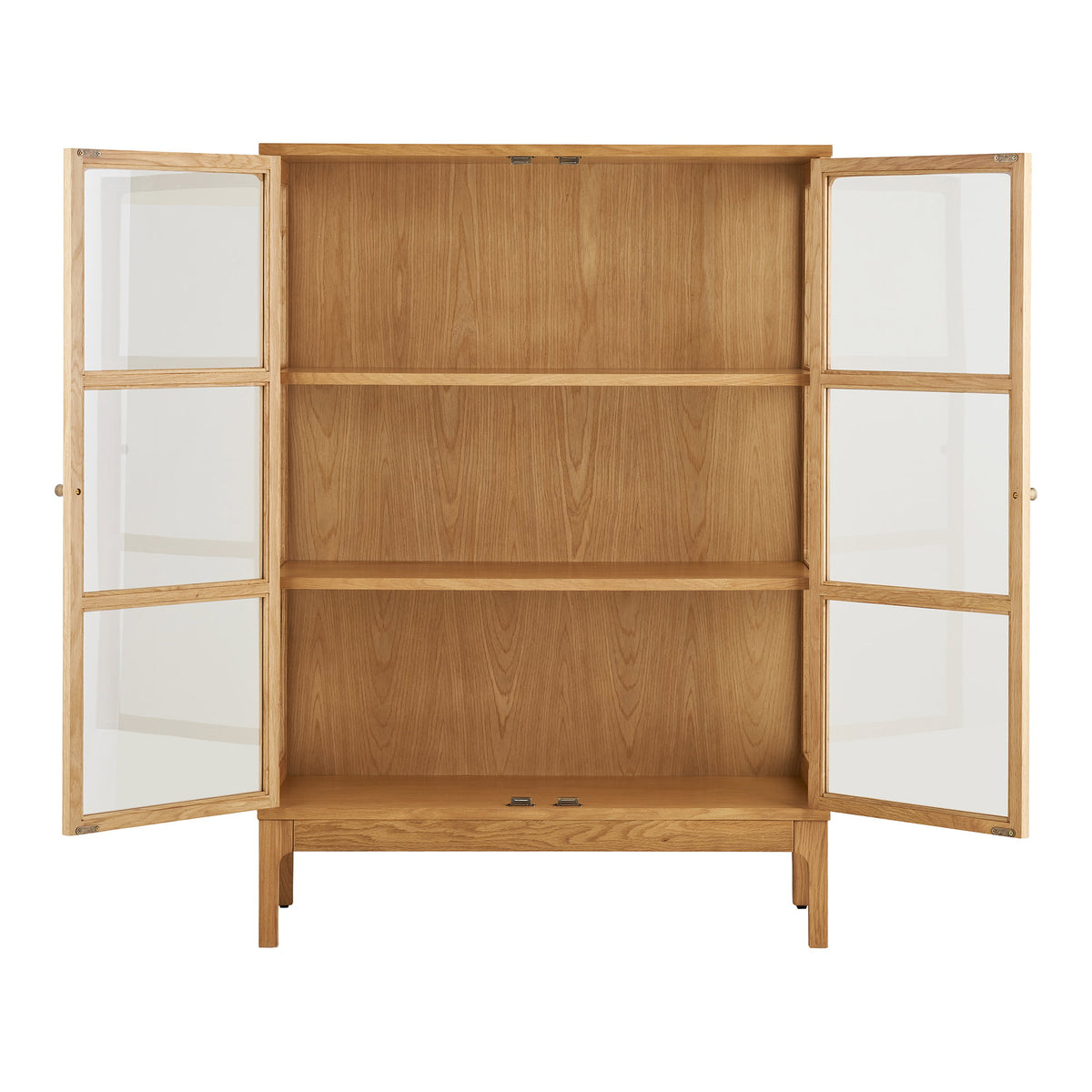 Zamora vitrineskap 2 glassdøre, eg natur, 90x40x126 cm – billede 3