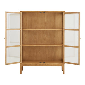 Zamora vitrineskap 2 glassdøre, eg natur, 90x40x126 cm – billede 3