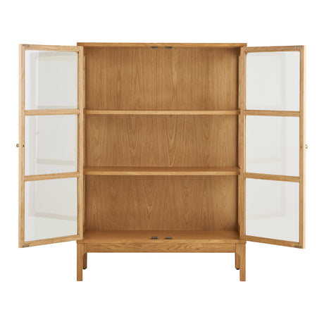 Zamora vitrineskap 2 glassdøre, eg natur, 90x40x126 cm – billede 3