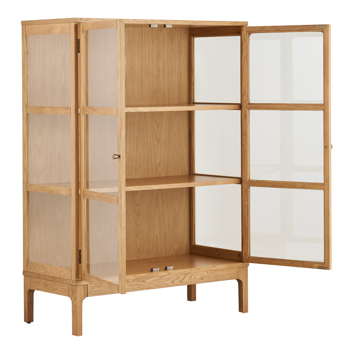 Zamora vitrineskab med 2 glassdøre, eg natur, 90x40x126 cm - billede 4