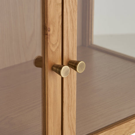 Zamora vitrineskab 2 glassdøre eik natur 90x40x126 cm - billede 5
