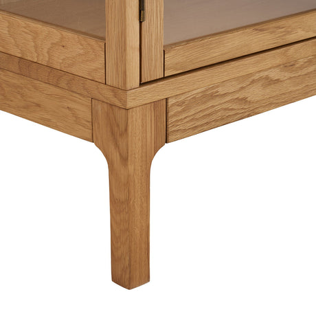 Zamora vitrineskab med 2 glassdøre, eg natur 90x40x126 cm - billede 6
