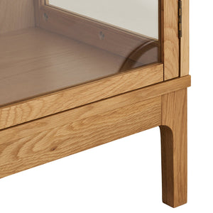 Zamora vitrinskab 2 glassdøre eg natur 90x40x126 cm - billede 7