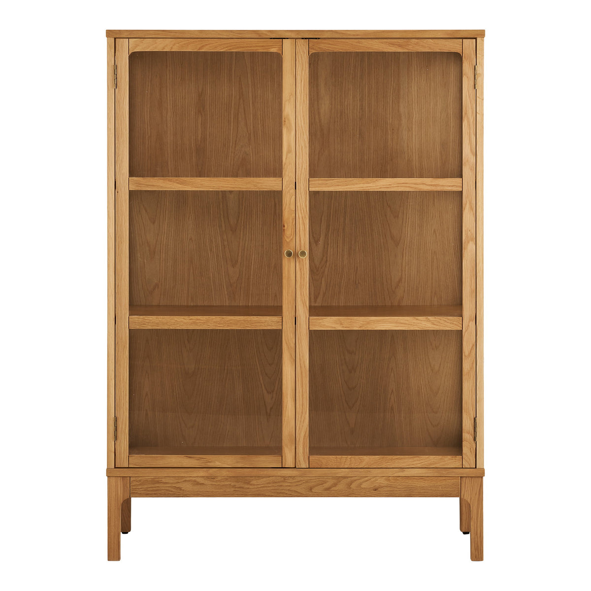 Zamora vitrineskab med 2 glassdøre, eg natur, 90x40x126 cm