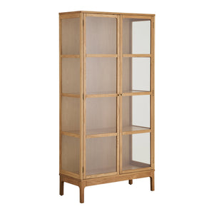 Zamora vitrineskap 2 glassdører eik natur 90x40x180 cm - bilde 2