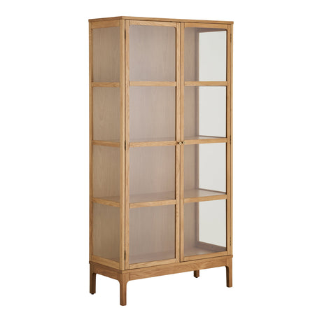 Zamora vitrineskab 2 glassdøre eg natur 90x40x180 cm - billede 2